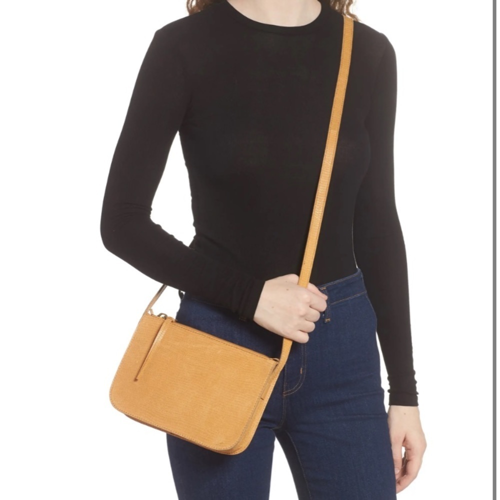 Madewell The Simple Lizard Embossed Leather Crossbody Bag